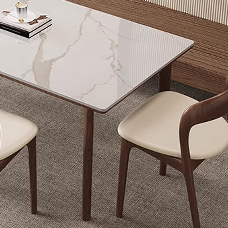 Modern deluxe rectangular rock plate dining table