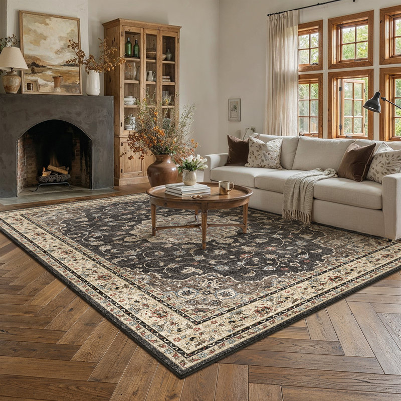Tapis rétro Soren, Noir, Rectangle 8'6" x 11'6"