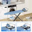 Full Size Compact Ironing Board with Extra Thick Cover, 7 Adjustable Height Stands with Hanger and Ironing Board, Large Heavy Duty Ironing Board with Storage Tray