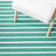 Estie Striped Handwoven Cotton Turquoise/White Area Rug-308998692