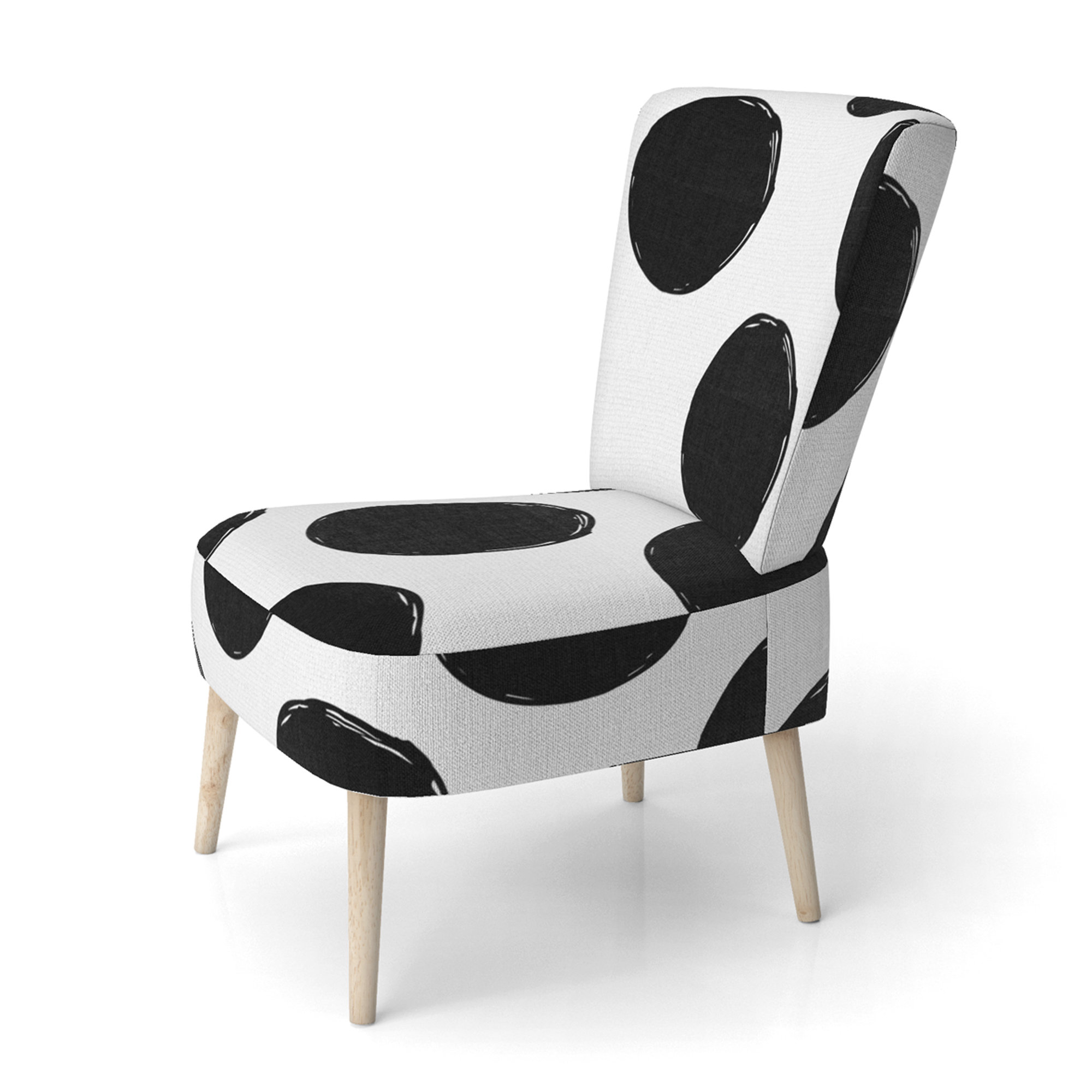 Orren Ellis Black Circles Pattern - Upholstered Patterned Accent Side ...