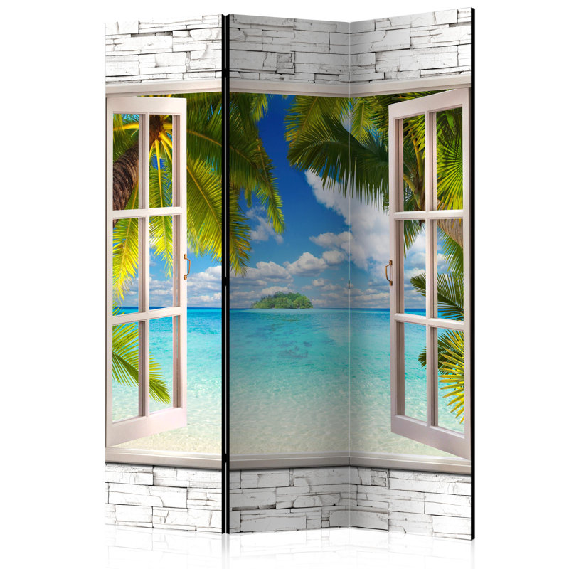 Chiraca Solid Wood Folding Room Divider, 3