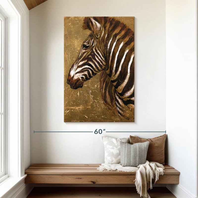 Brampt Gold Zebra I, 48" H x 32" W