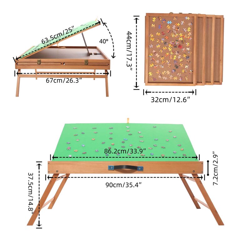Fanwer Jigsaw Puzzle Tables with Metal Legs and Tilting Board 1500/1000 Pcs  34 x 26 & Reviews