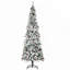 Arbre de Noël artificiel enneigé 7,5 pi avec branches réalistes, pommes de pin, baies rouges et conception à ouverture automatique