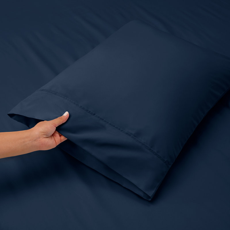 Microfiber Sheet Set, Navy, Full Fitted Sheet