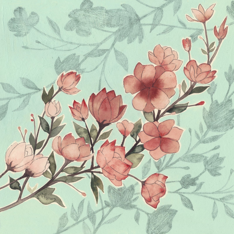 Cherry Blossom Shadows I by Grace Popp - Wrapped Canvas Painting, 122cm H x 122cm W