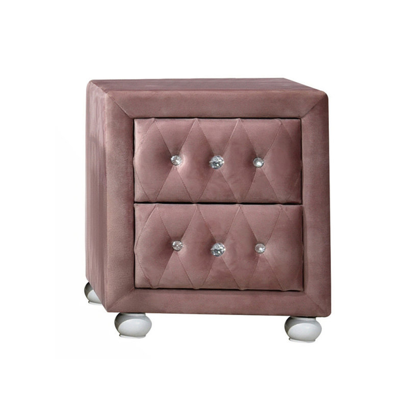 Pink 2-Drawer Nightstand