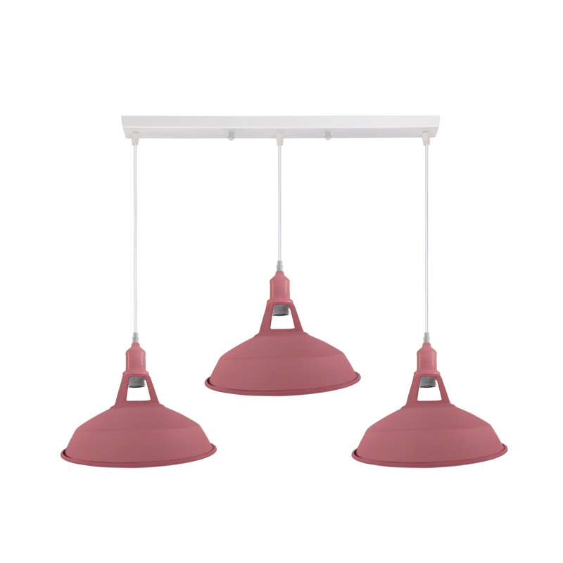 3 - Light Silver Kitchen Island Pendant, Pink, Yes