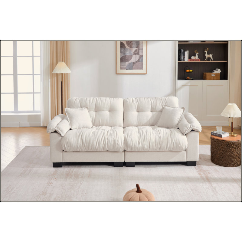 Canapé 3 places en chenille, Beige
