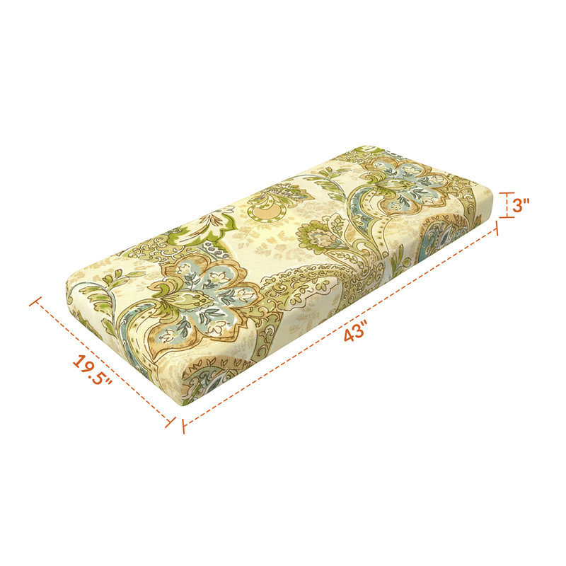 Coussin de remplacement pour causeuse d'extérieur Sunbrella, Cachemire thé vert Sausalito
