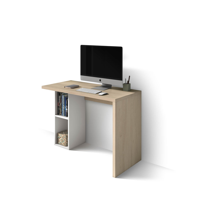 Eleodor Writing Desk, Light Brown/White