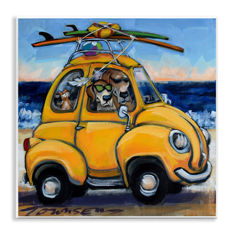Art mural Groovy Pet Beach Buggy par CR Townsend