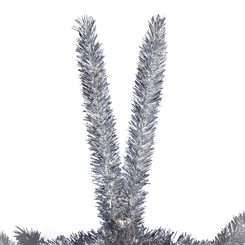 Arbre de Noël artificiel en aluminium rétro 8 pi x 51 po Vickerman, non éclairé, 8'