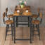 Ensemble de table de bar 5 pièces Lysle avec tablette en métal, ensemble de salle à manger, table à hauteur de comptoir et 4 tabourets de bar Lysle-1146240944-1146240946-1146240959