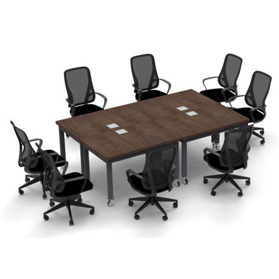 8 Person Conference Meeting Tables with 8 Chairs Complete Set