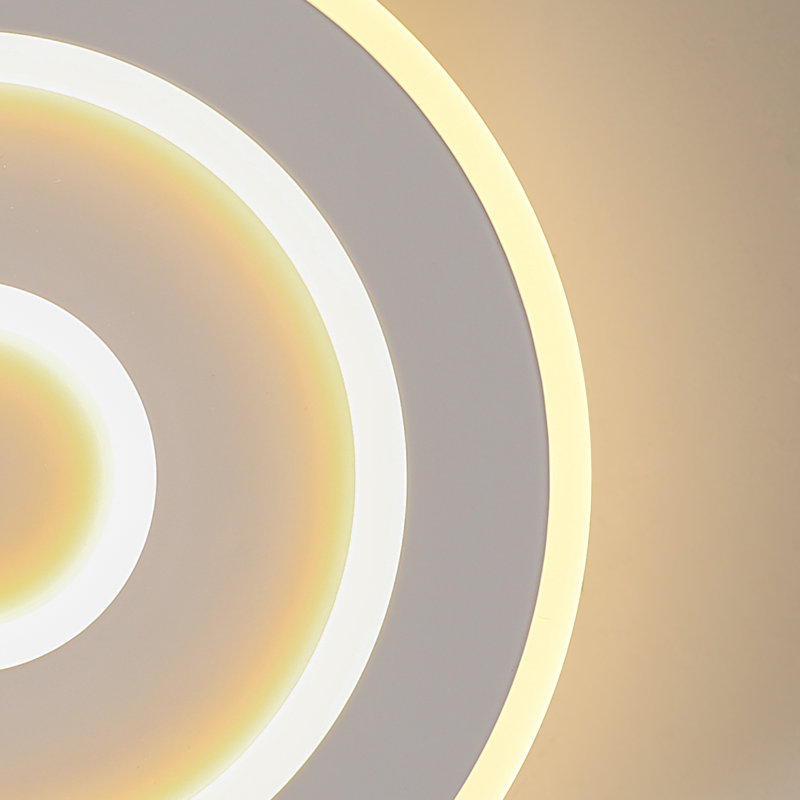28Cm White Ultra Slim Round Acrylic LED Flush Mount Ceiling Light, 3000 Kelvins