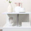 Table de bout moderne de 20 po, table d'appoint décorative, table basse en forme de S avec tablette de rangement et poteaux en acier