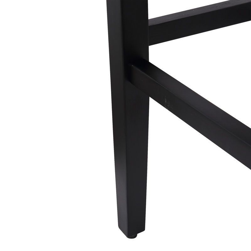 Tabouret de bar et de comptoir rembourré Jameson, Tabouret de bar (siège d'une hauteur de 29 po), Noir / Noir