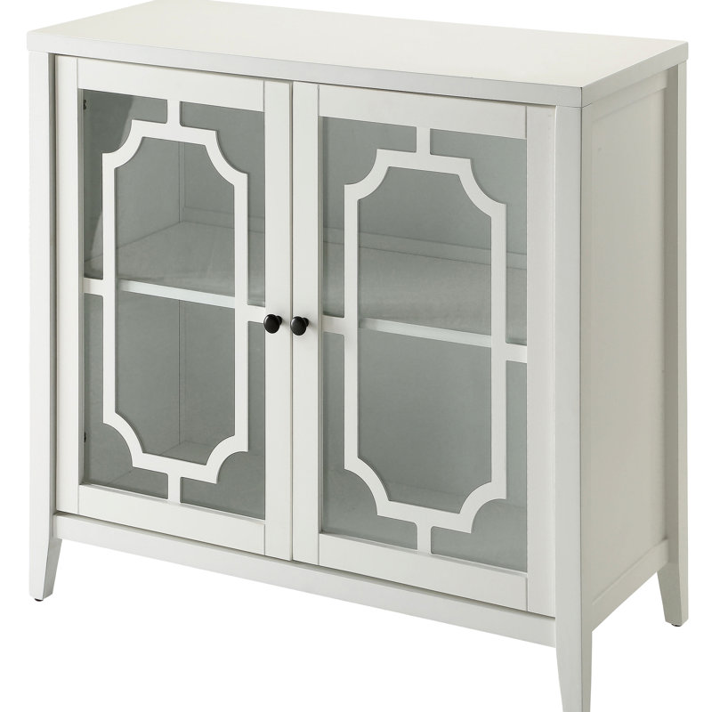 Console Table With 2 Door Cabinetry - Organizes Efficiently Compartment Keeps Items Organized