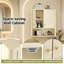 Wall Mounted Wooden Bathroom Storage Cupboard, Double Fluted Door Cabinet with Adjustable Shelf, Over Toilet Wall Storage Furniture