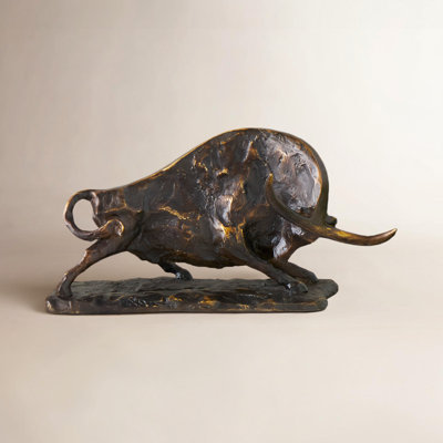 Polystone Bull Decorative Sculpture