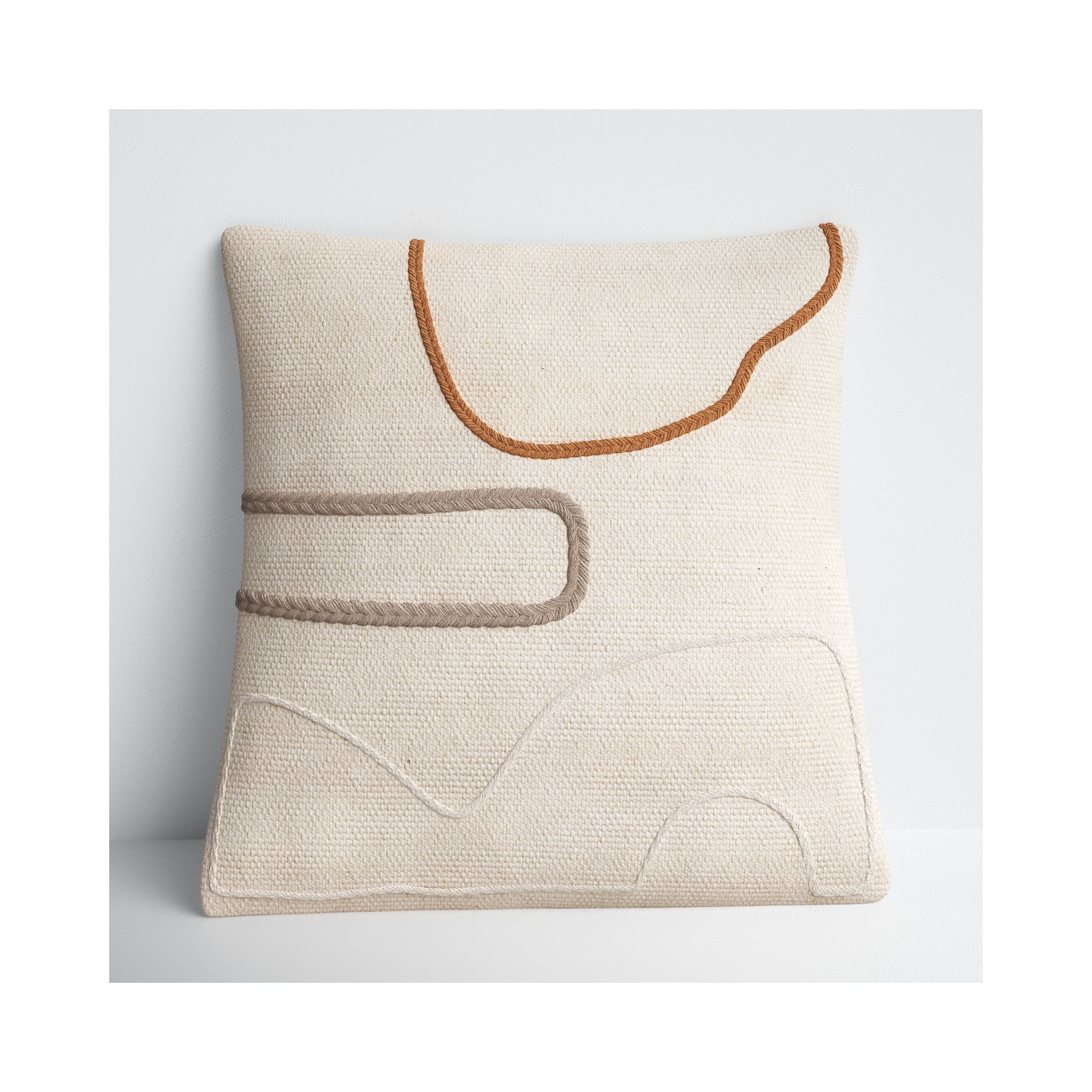 Alain Embroidered Throw Pillow, 22" x 22", 2, Down