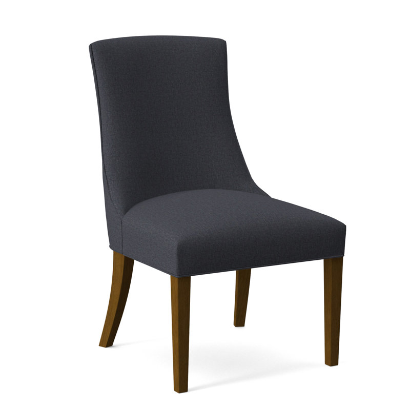 Tuxedo Slipper Dining Chair, Beige Performance Fabric; 0851-73, Havana Finish
