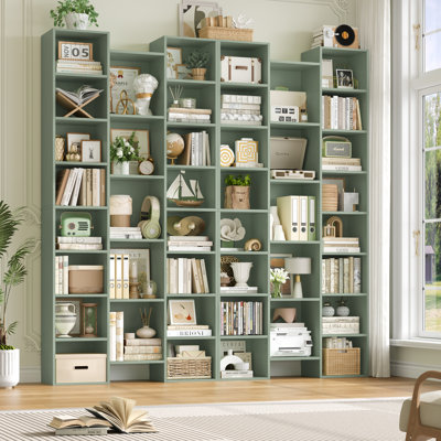 📖✨ Ensemble de 2 bibliothèques à 8 niveaux, 21 étagères de rangement avec tablettes réglables et amovibles