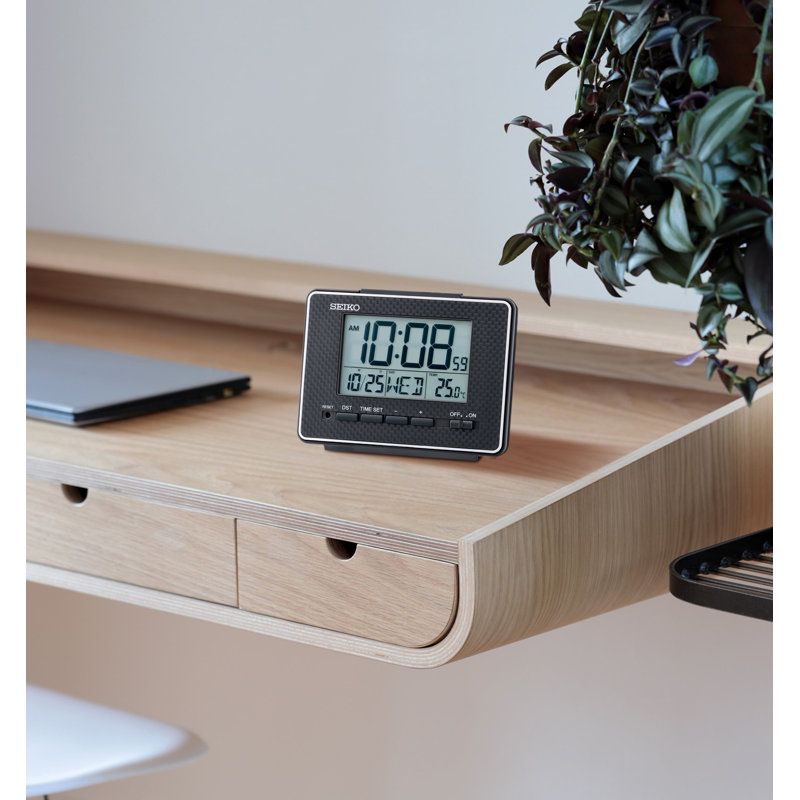 QHL096KLH Digital Alarm Clock, Black