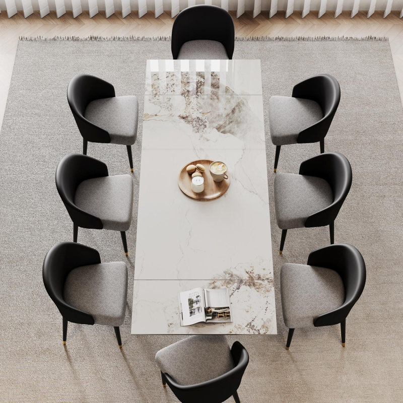 Ensemble de salle à manger 9 pièces Ponciano, Chanel, Noir