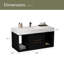 Meuble-lavabo mural 39,4 po avec lavabo en céramique, meuble-lavabo flottant, armoire de rangement murale avec 2 tiroirs et 2 espaces de rangement-1870785568