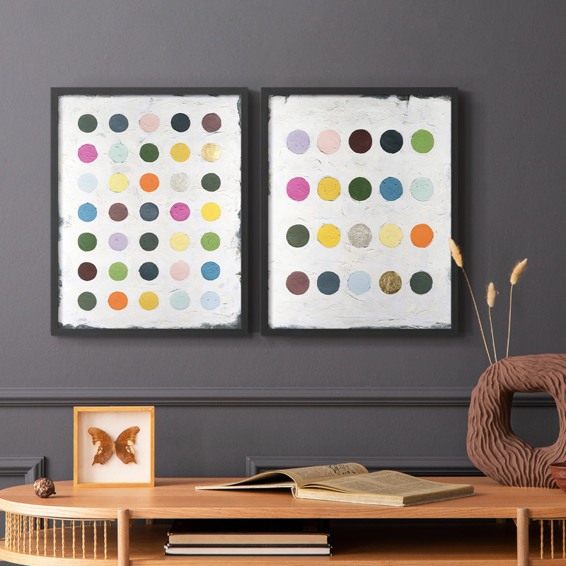 Impression encadrée Chroma Dots I-Premium - prête à être accrochée - aucun clou requis - aucun clou requis, H 11 po x l 18 po