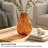 Solara Swirl 9" Ribbed Clear Amber Glass Vase-977890663