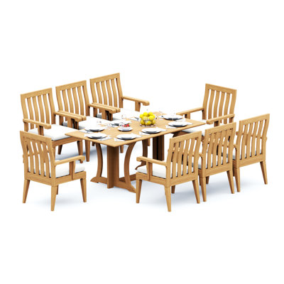 8 - Person Patio Dining Set Rectangular Table