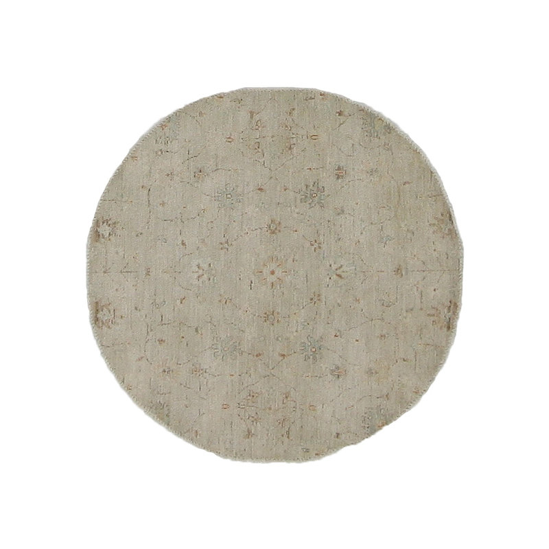 Daugherty Hand Knotted 4x4 Ivory Round