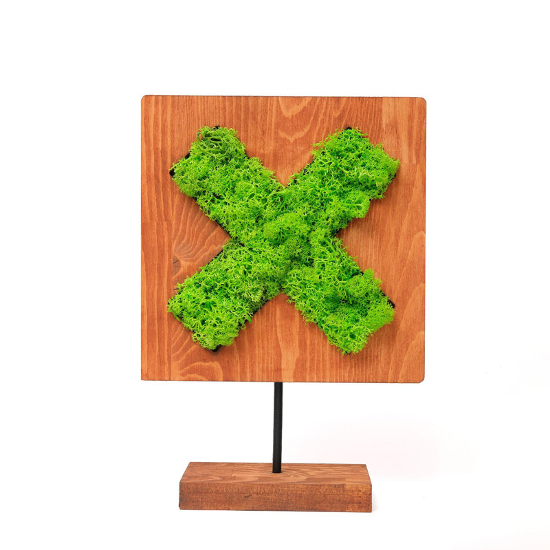 Objet décoratif, H 11 po x l 7,86 po x P 0,71 po, Vert / noyer