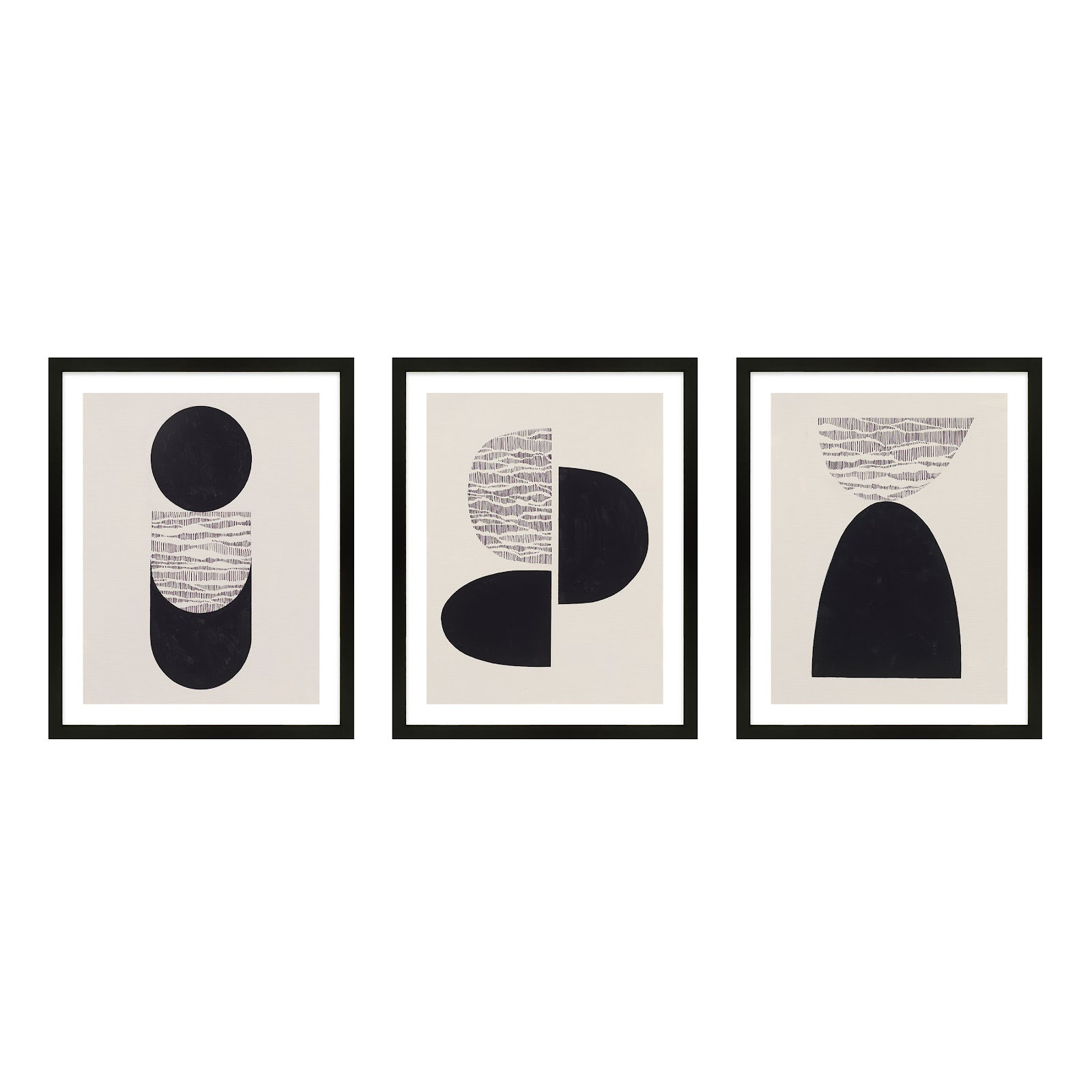 Peripheries, Set Of 3 by Lee Lessem, Black Framed, 30" W x 38" H