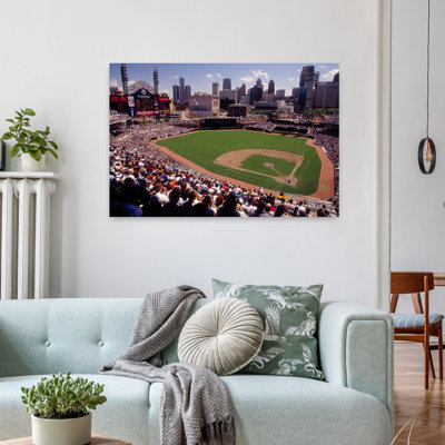 Spectators Watching A Baseball Match In A Stadium Comerica Park Detroit Michigan Usa Abstract Contemporary Tiger Architecture City Art