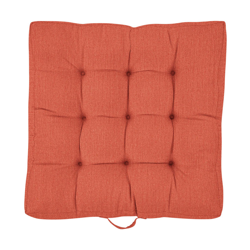 Sunbrella® Indoor/Outdoor Floor Pillow, Canvas Persimmon, 24" H x 24"W