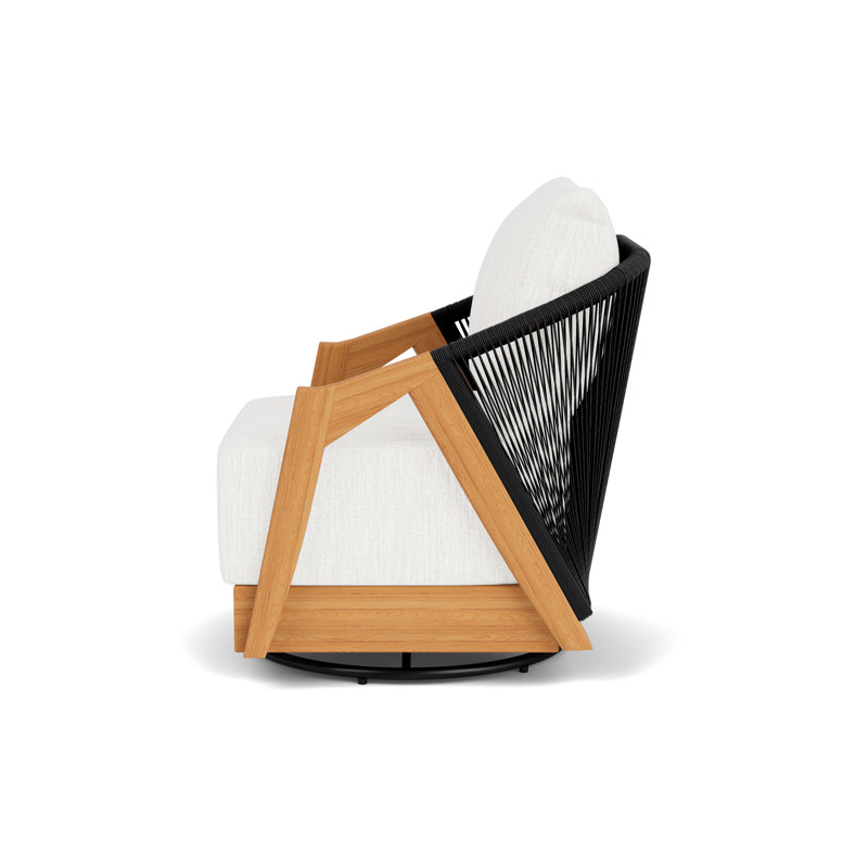 Alpine Outdoor Teak Swivel Armchair, Friendly Natural