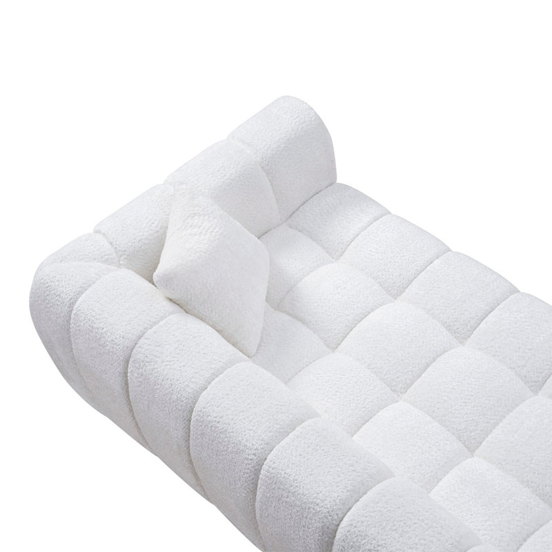Canapé surdimensionné 102,7 po avec deux coussins, Blanc