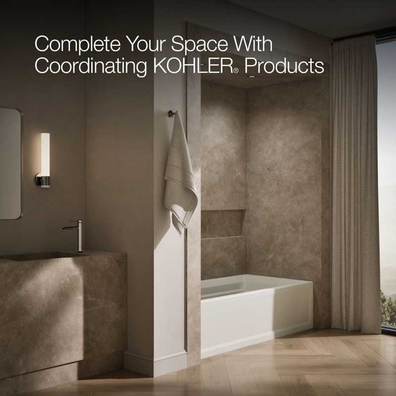 Archer® 72" x 36" Soaking Bathtub, Biscuit, Left