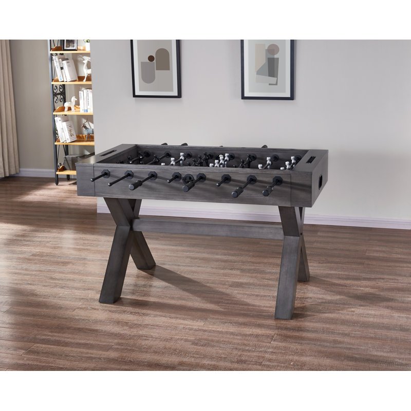 Gray Kona Finish Foosball Table with X-Shaped Legs