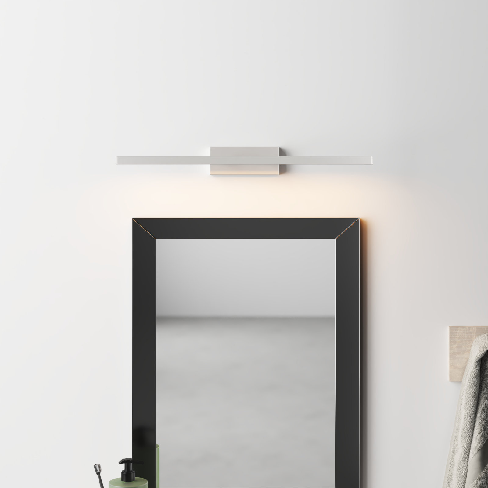 Rochelle Single Light Dimmable Bath Bar, 2700K, Brushed Nickel