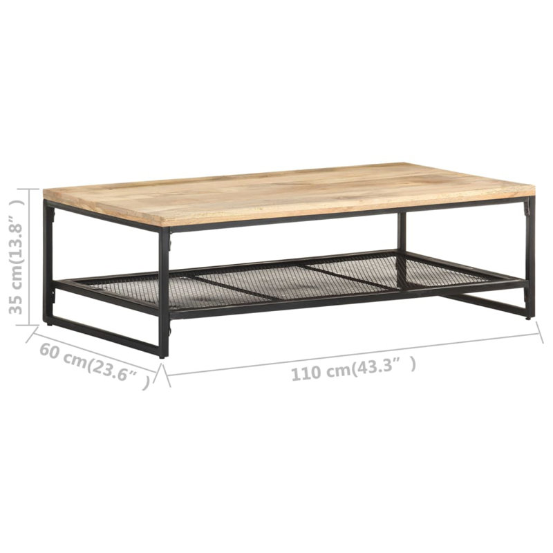 Adona Frame Single Coffee Table with Storage, Oak