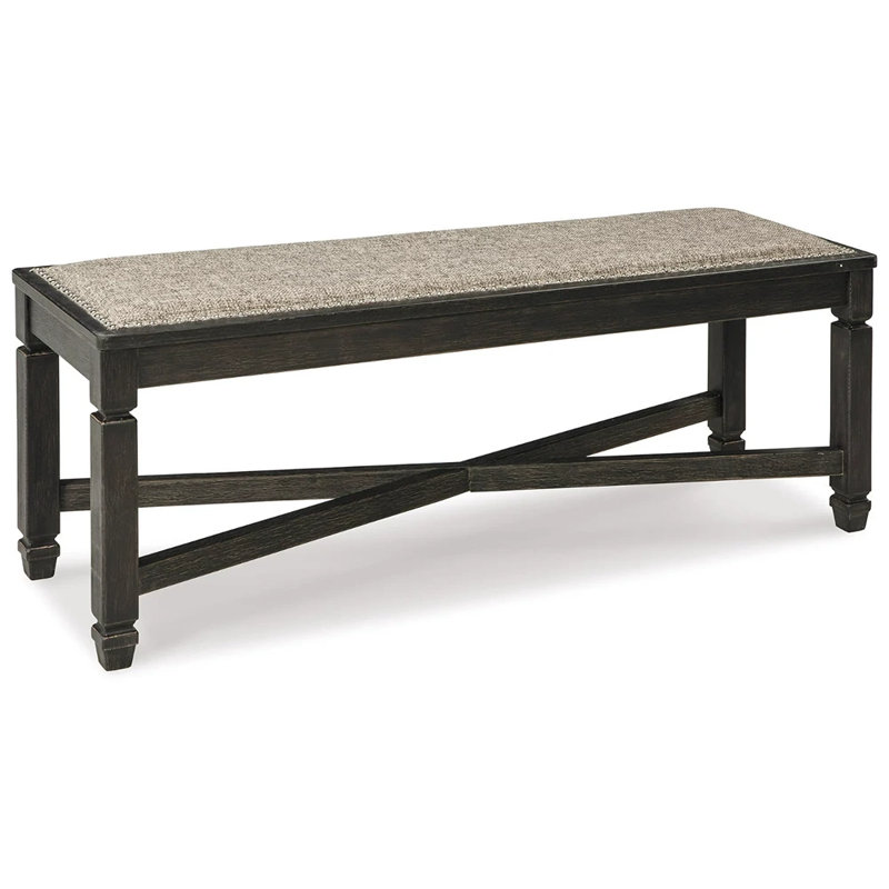 Chailey Upholstered Bench, Gray, Black