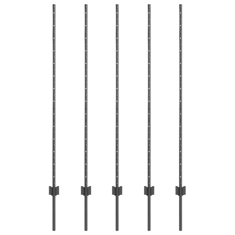 Vidaxl Fence Posts 10 Pcs U-Channel Galvanised Steel, Grey, 140cm H x 8.5cm W