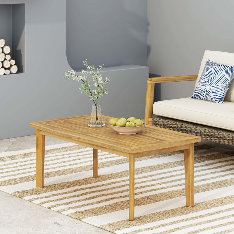 Table basse d'extérieur en bois d'acacia