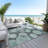 Machine Washable Indoor/Outdoor Chantille Teal Rug-1576197403